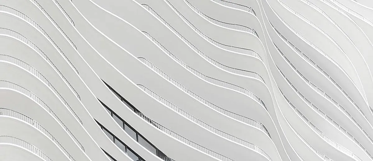 Curved architectural forms in white